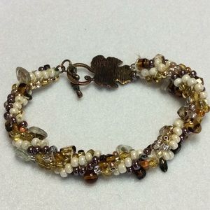 FINAL SALE PRICE Designer Hand Crocheted Earthtone Bracelet